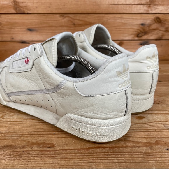 ADIDAS Originals Continental 80 Trainers Sz UK 9 Men Beige Leather Lace Up Shoes - Picture 8 of 13